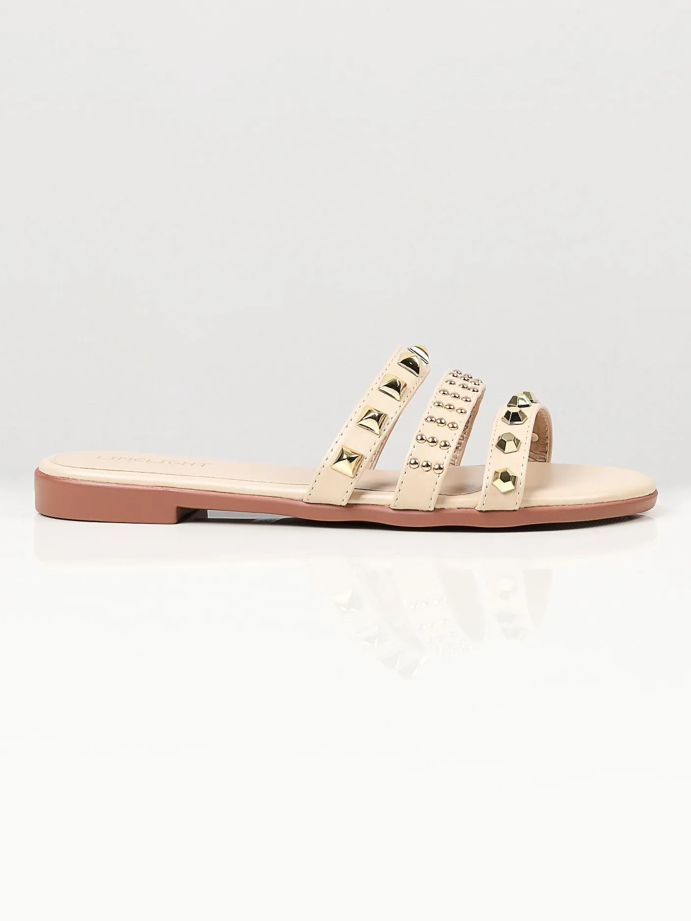 Studded Flats - Beige