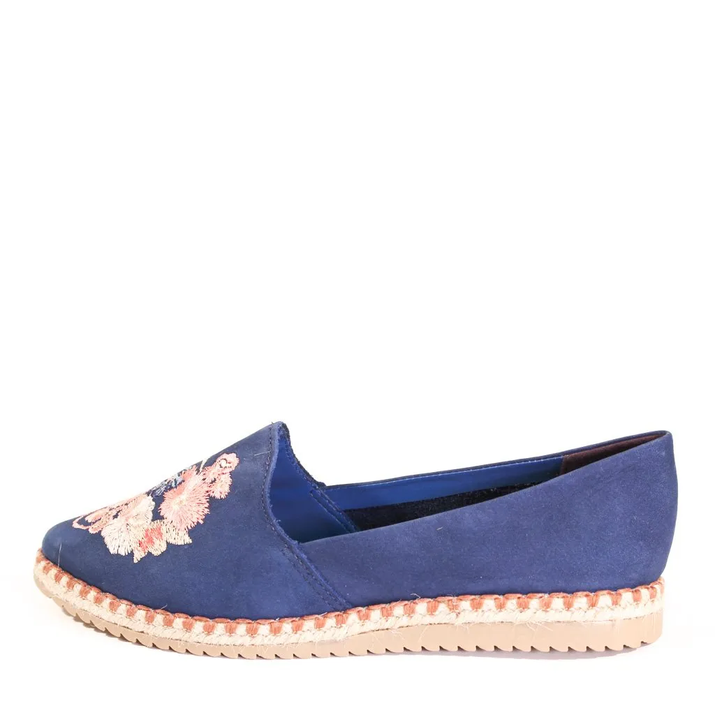 Sutton Suede Embroidered Espadrille