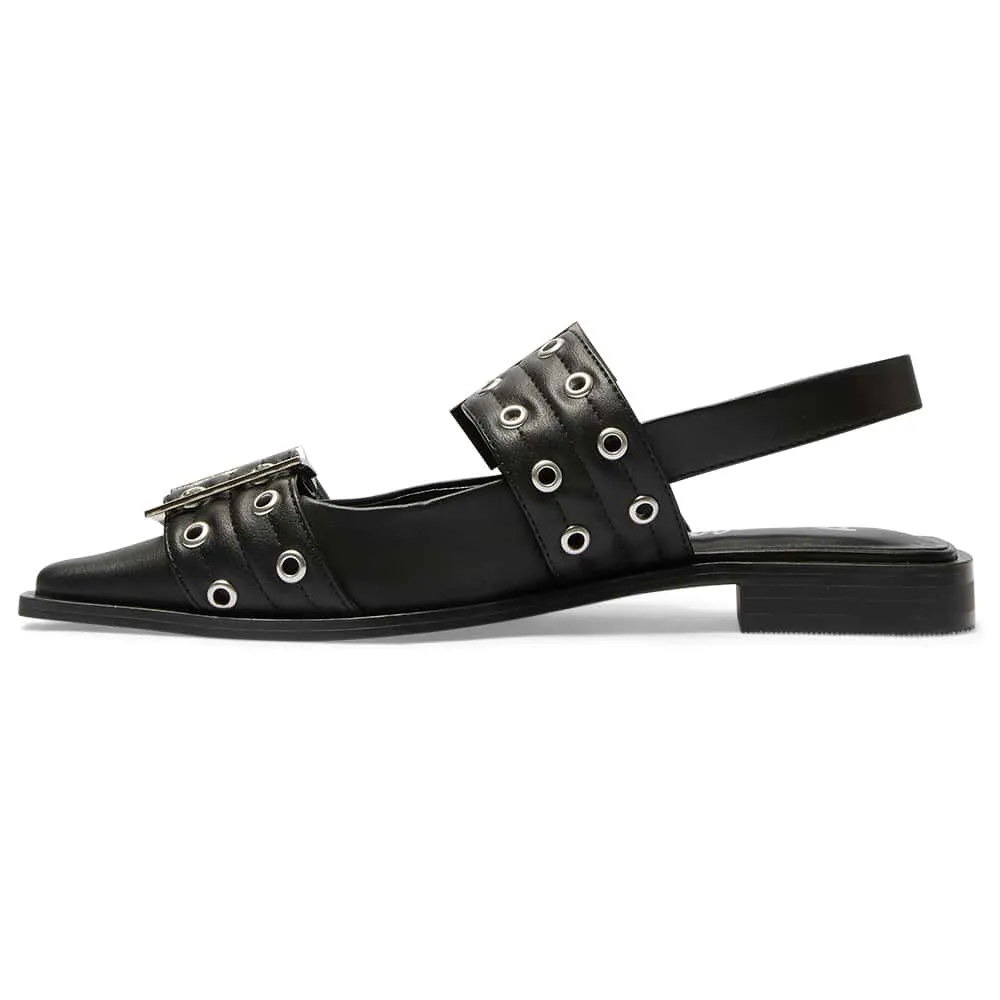 Suzie Flat in Black Smooth