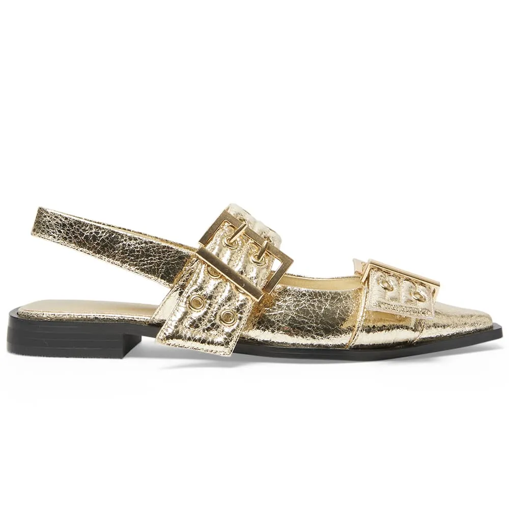 Suzie Flat in Gold Crinkle