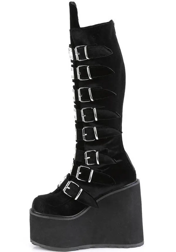 SWING-815 [Black Velvet] | PLATFORM BOOTS [PREORDER]