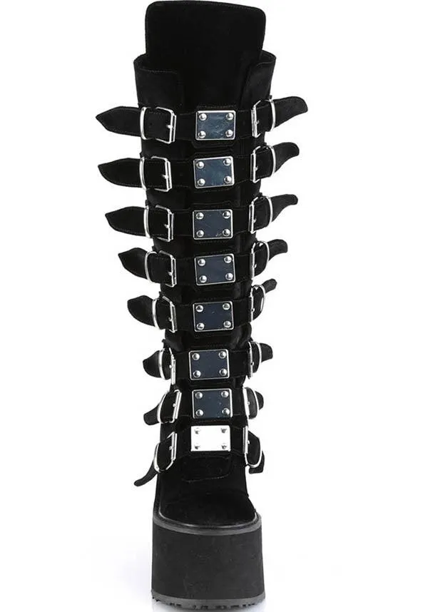 SWING-815 [Black Velvet] | PLATFORM BOOTS [PREORDER]