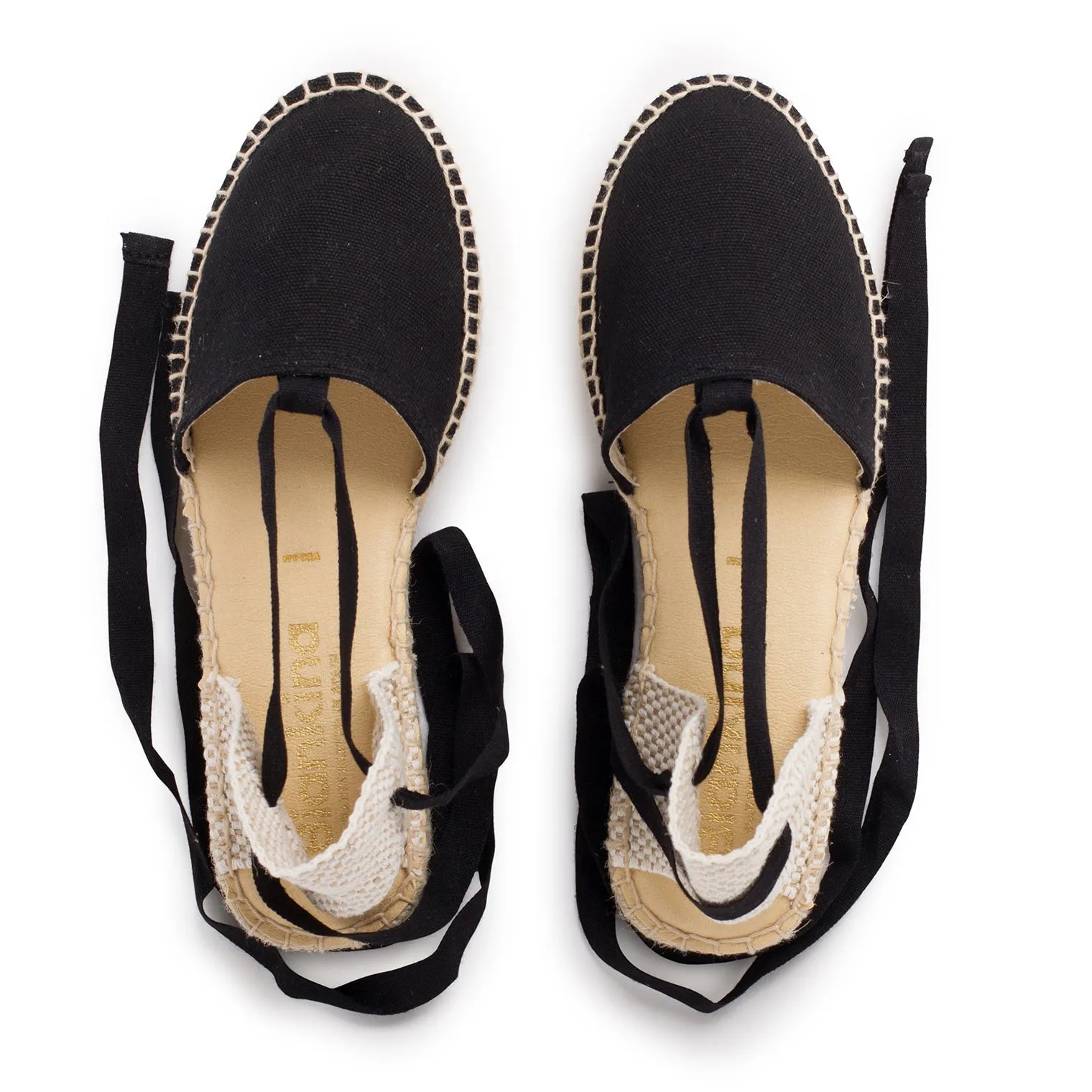 Tamarita Eco Canvas Vegan Espadrille Wedges - Black