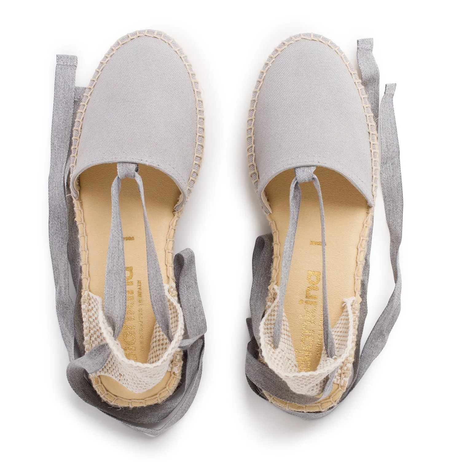 Tamarita Eco Canvas Vegan Espadrille Wedges - Grey