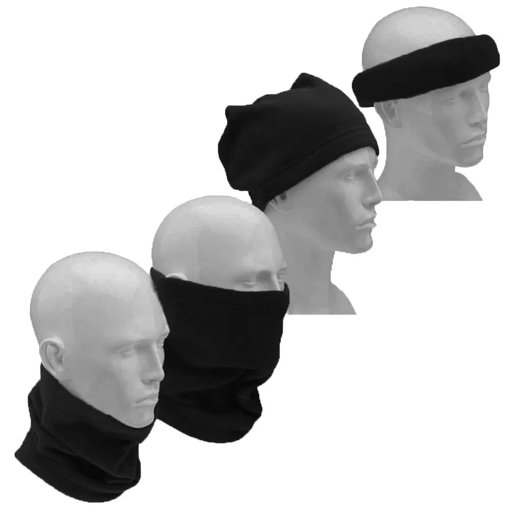 Thick Knit One Hole Facemask Balaclava Snowboarding Biker Mask (2 Black)