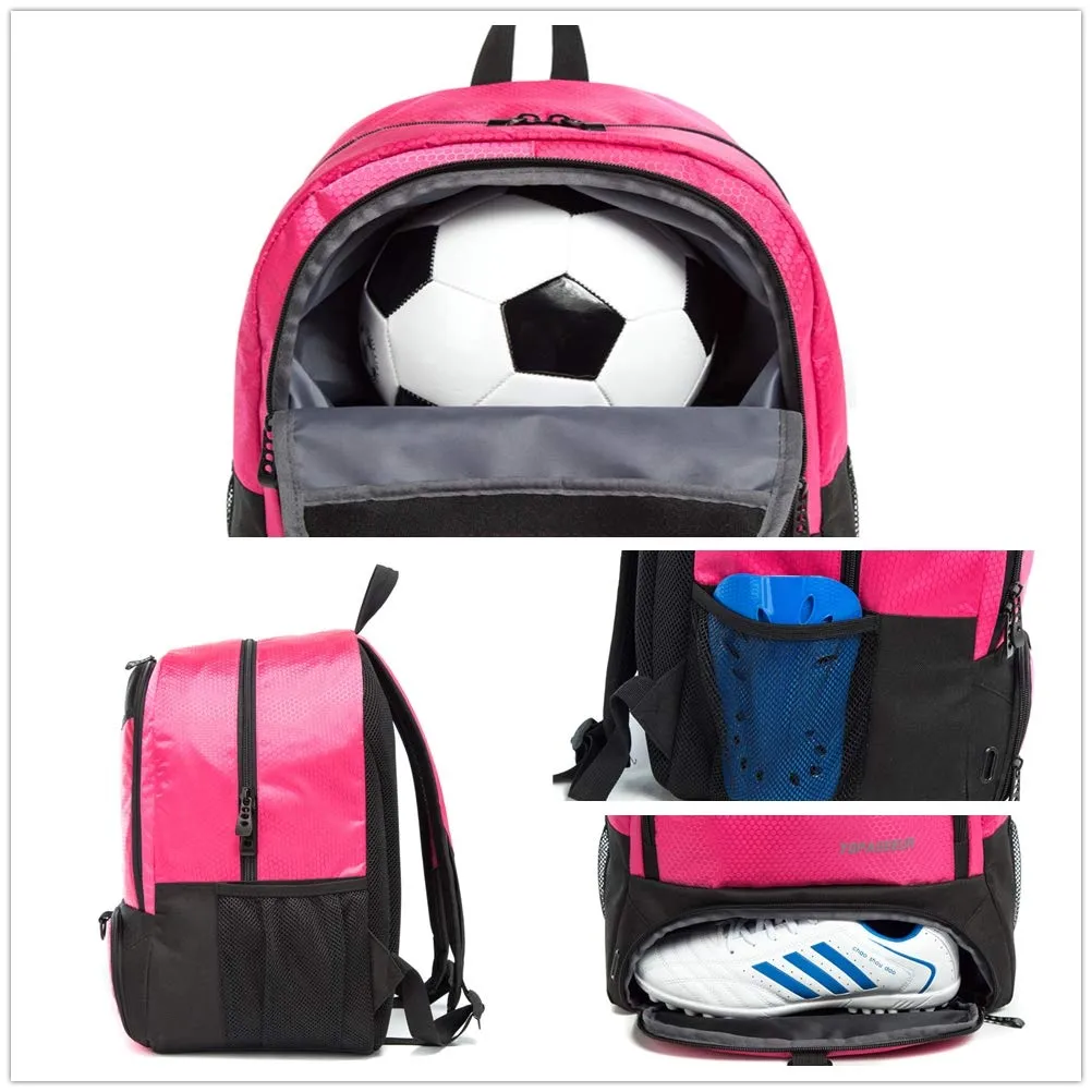 Tindecokin Girls Soccer Bag - Youth Soccer Backpack Football & Basketball & Volleyball Training Package