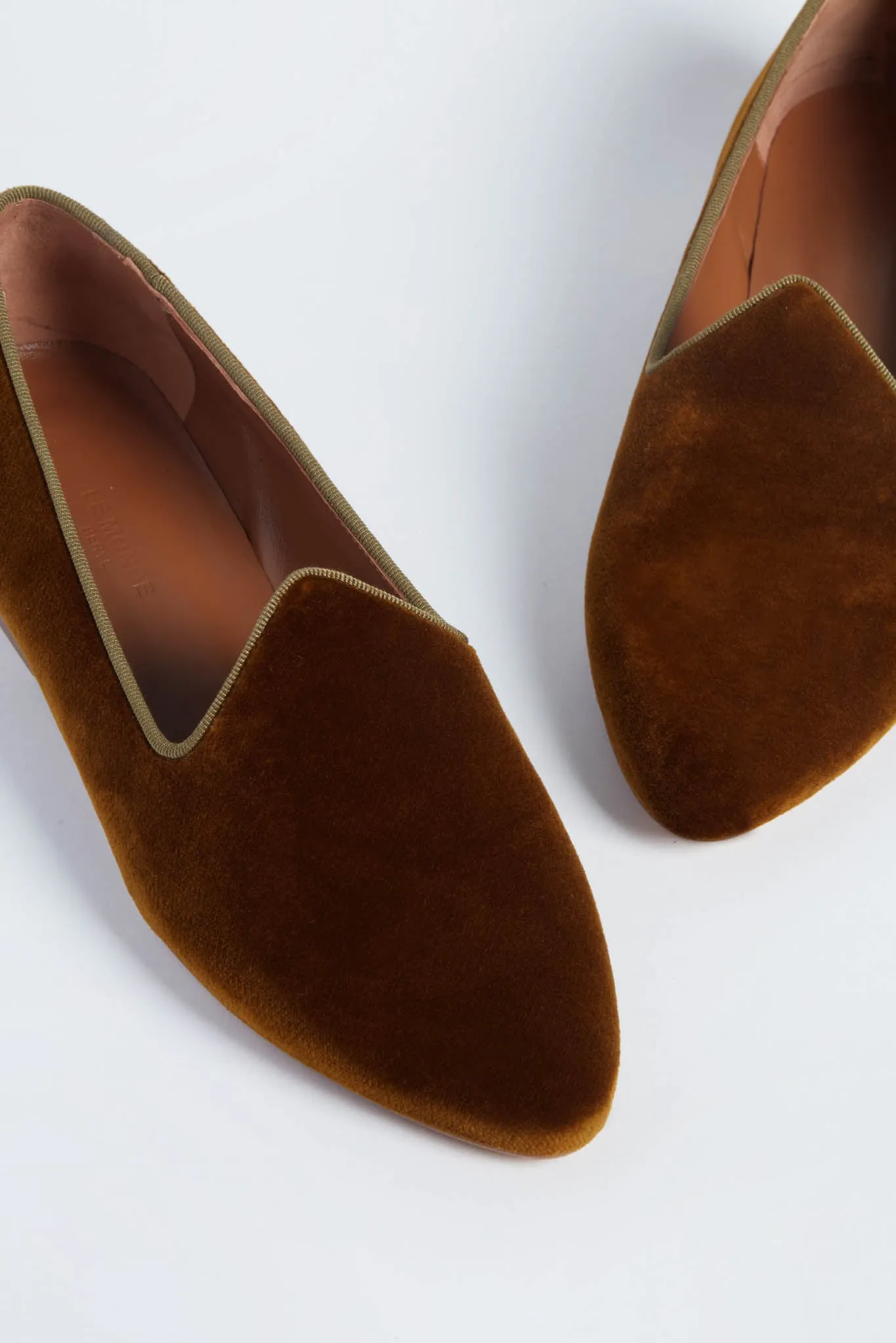 Tobacco Velvet Venetian Slippers