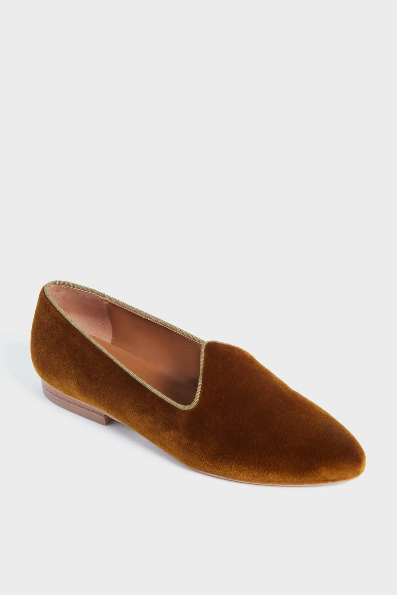 Tobacco Velvet Venetian Slippers