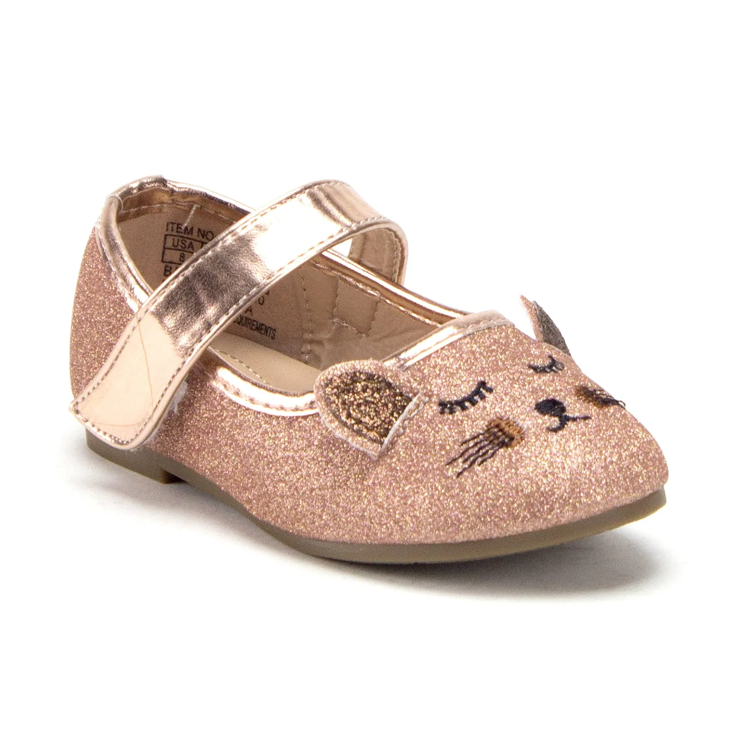 Toddler Little Girls Mary Jane Glitter Ballerina Flats Shoes