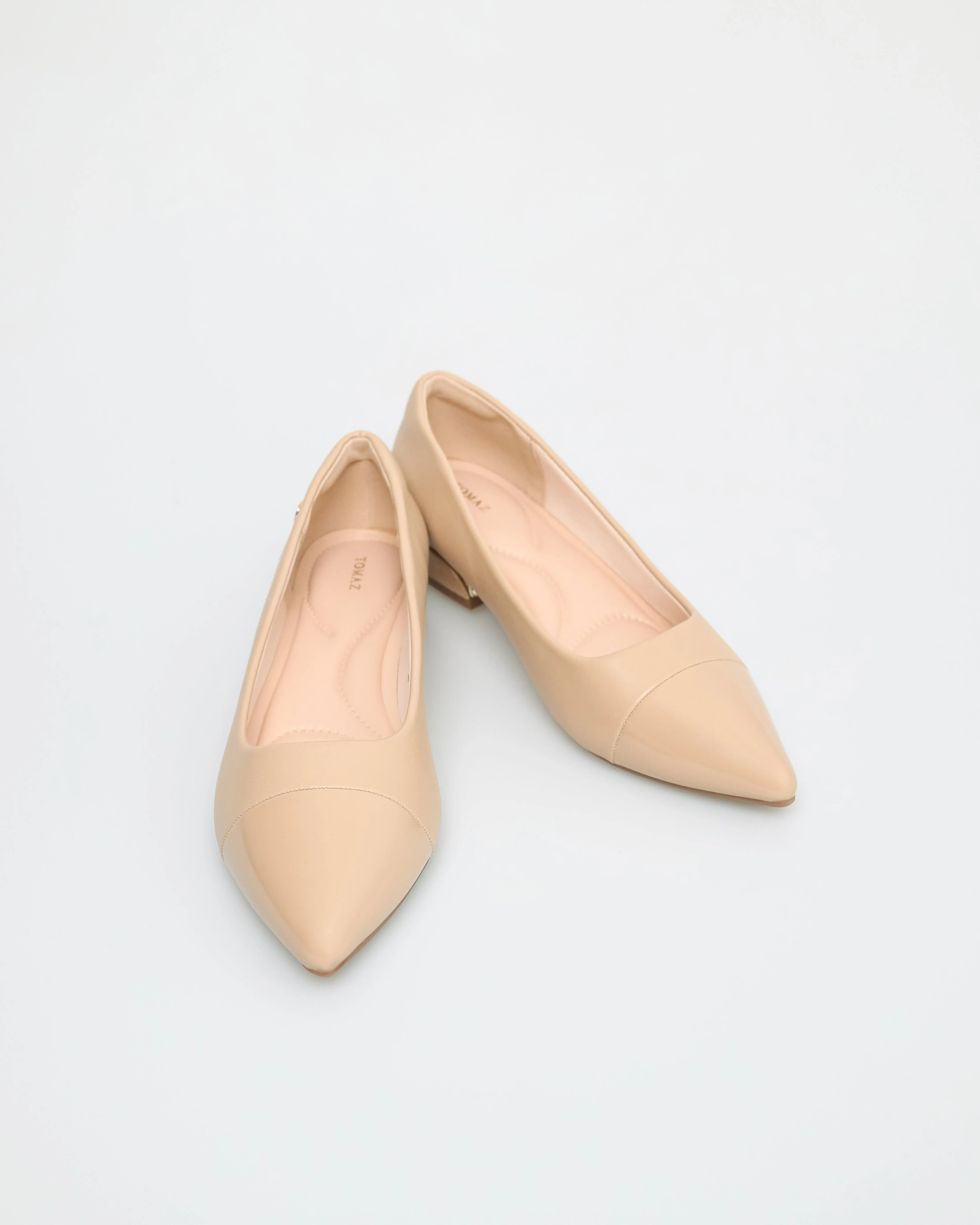 Tomaz NN237 Ladies Pointy Flats (Beige)