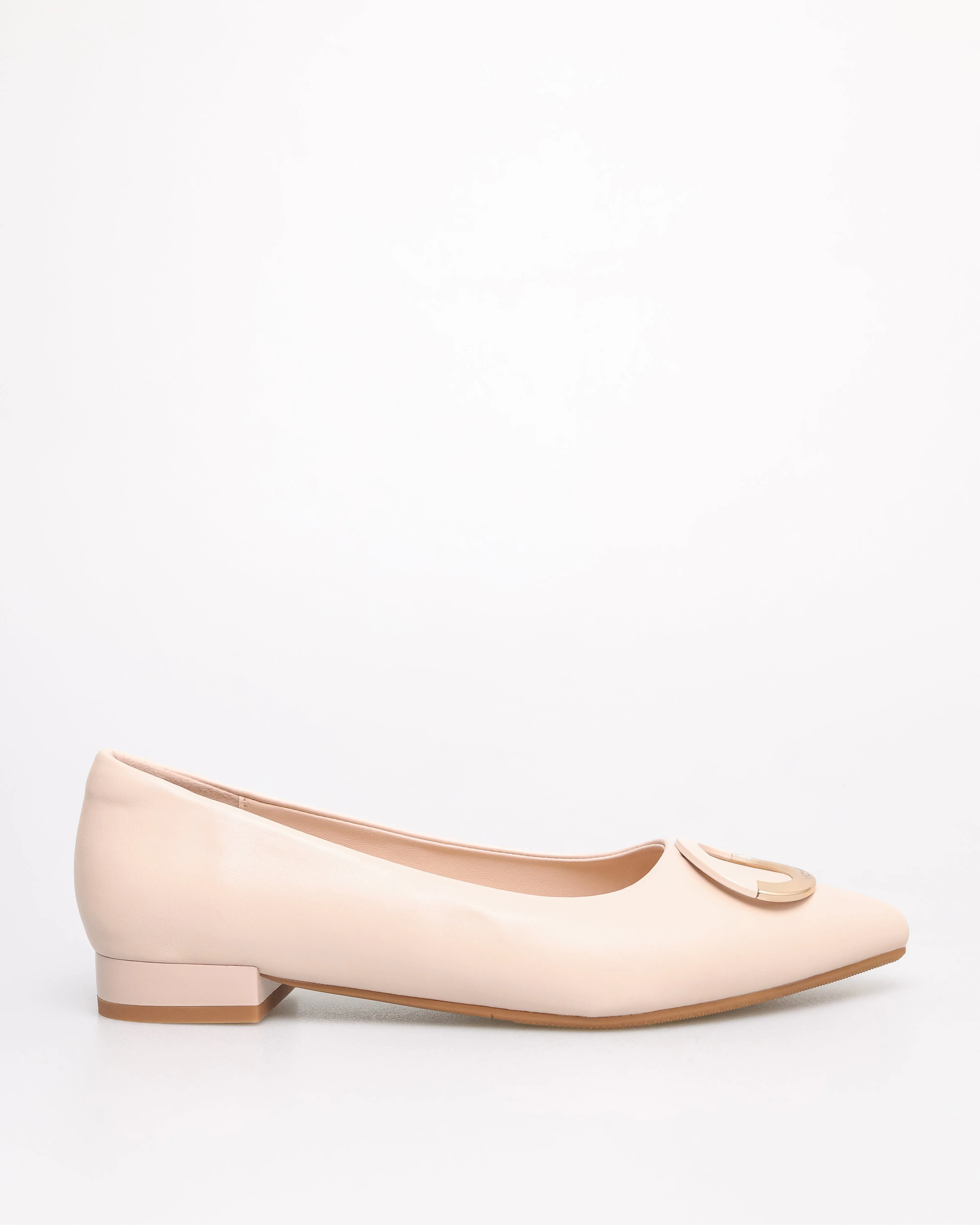 Tomaz YX180 Ladies Bohemian Buckle Flats (Nude)