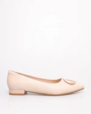 Tomaz YX180 Ladies Bohemian Buckle Flats (Nude)