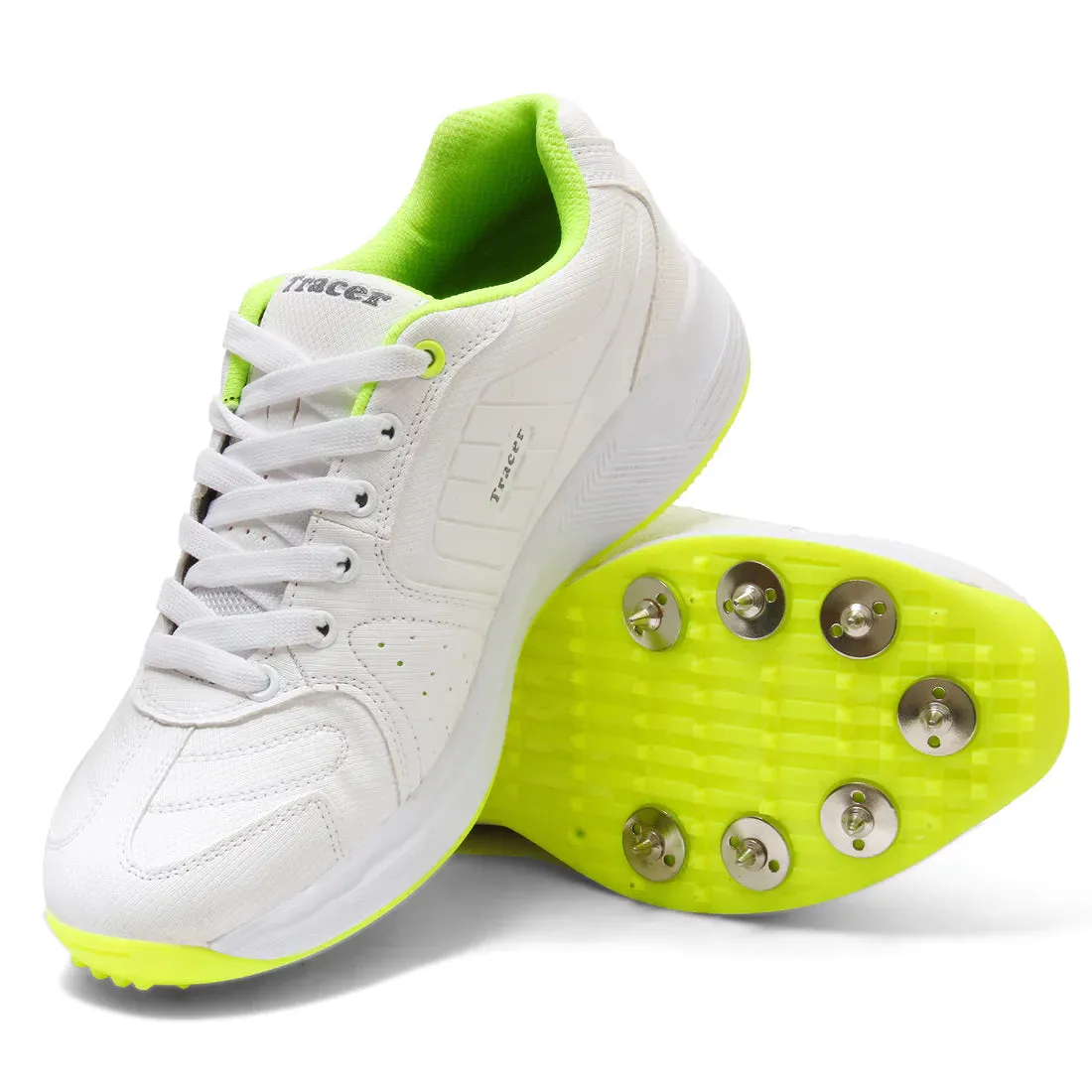 Tracer T-Spinner 283 Spikes Cricket Shoes - White/Green