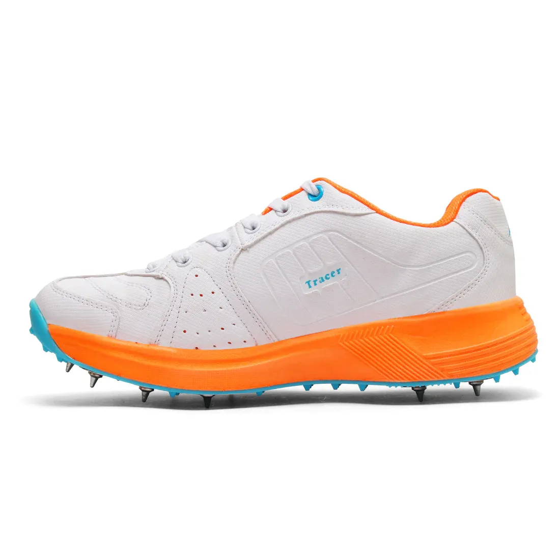 Tracer T-Spinner 283 Spikes Cricket Shoes - White/Orange