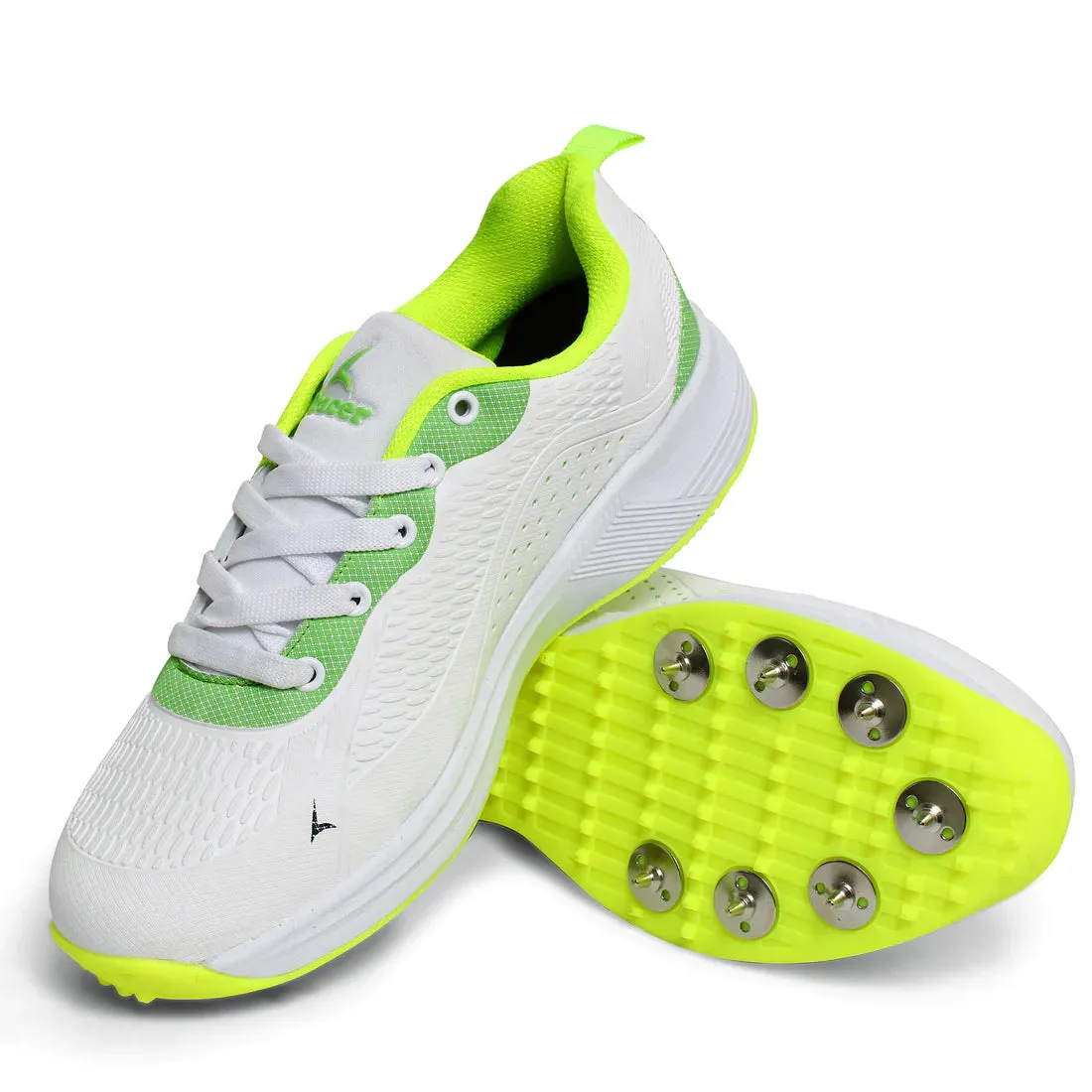 Tracer T-Spinner 294 Spikes Cricket Shoes - White/Green