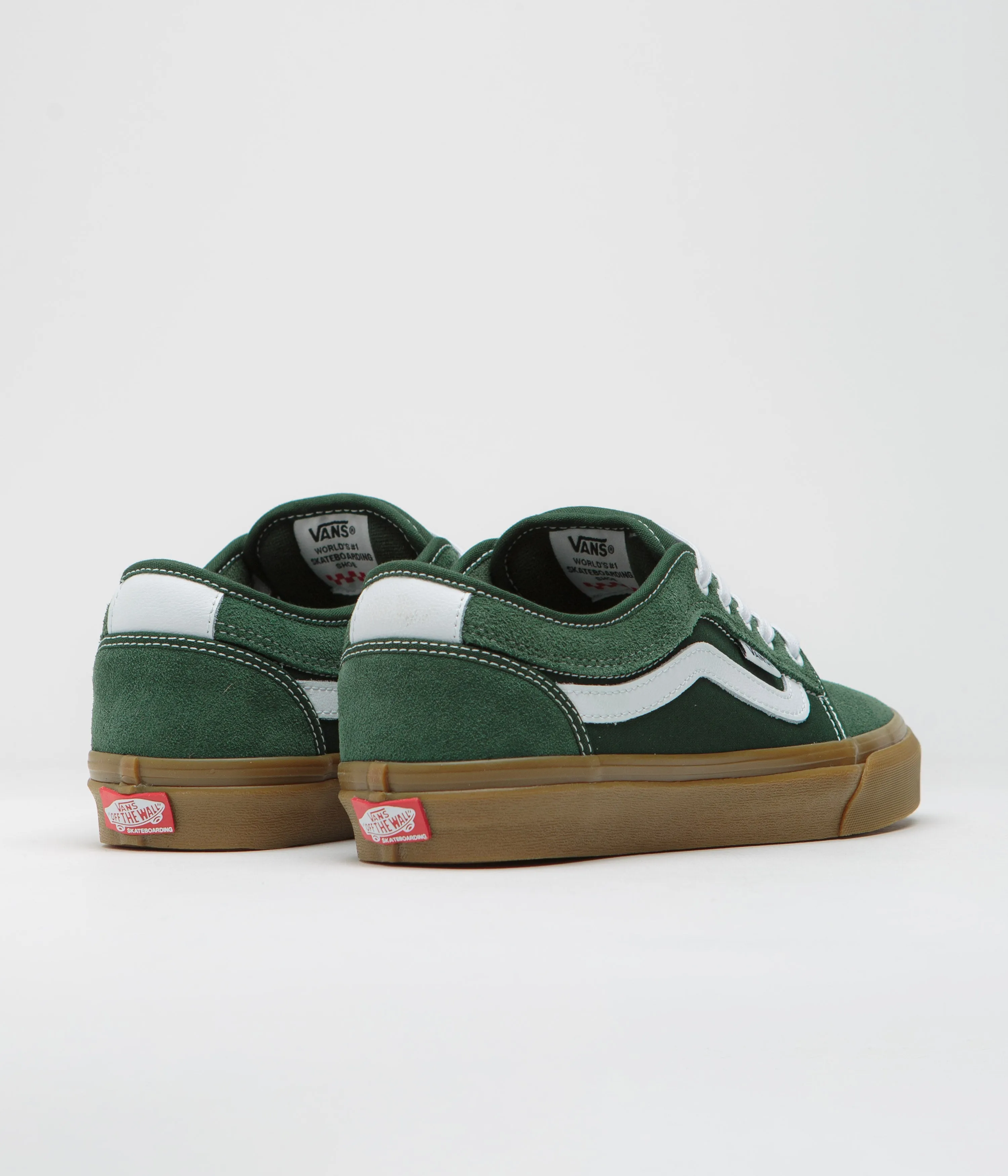 Vans Chukka Sidestripe Shoes - Dark Green / Gum