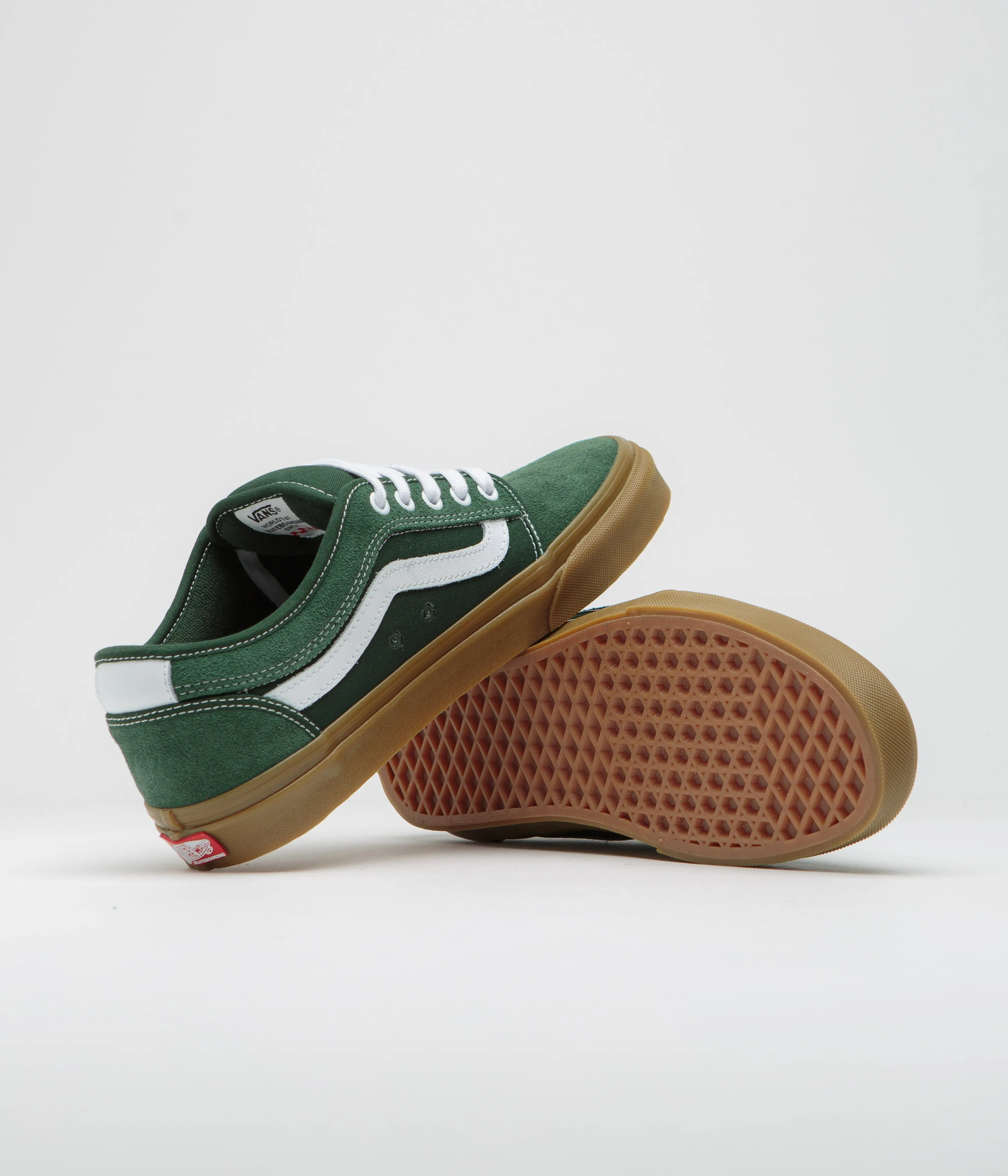 Vans Chukka Sidestripe Shoes - Dark Green / Gum