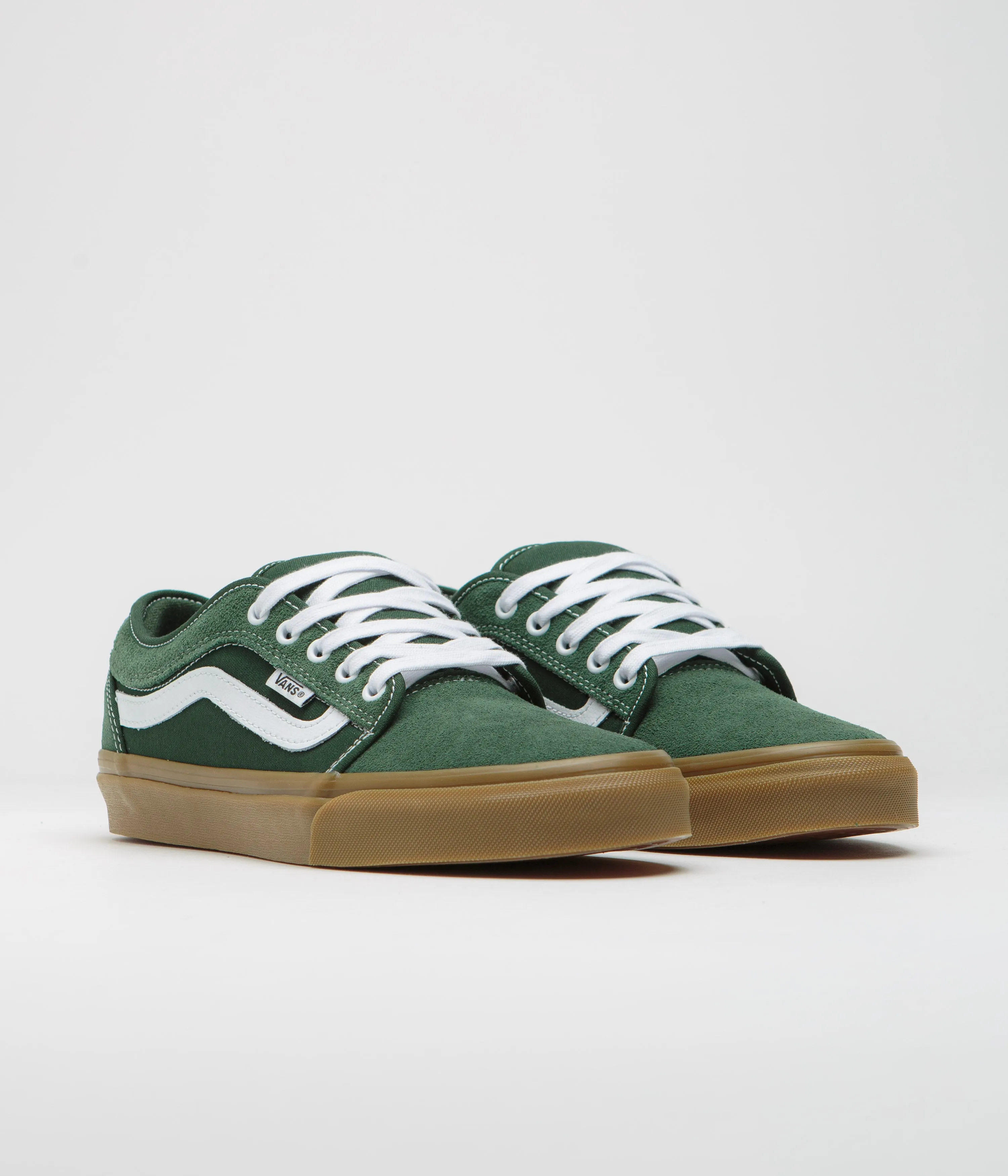 Vans Chukka Sidestripe Shoes - Dark Green / Gum