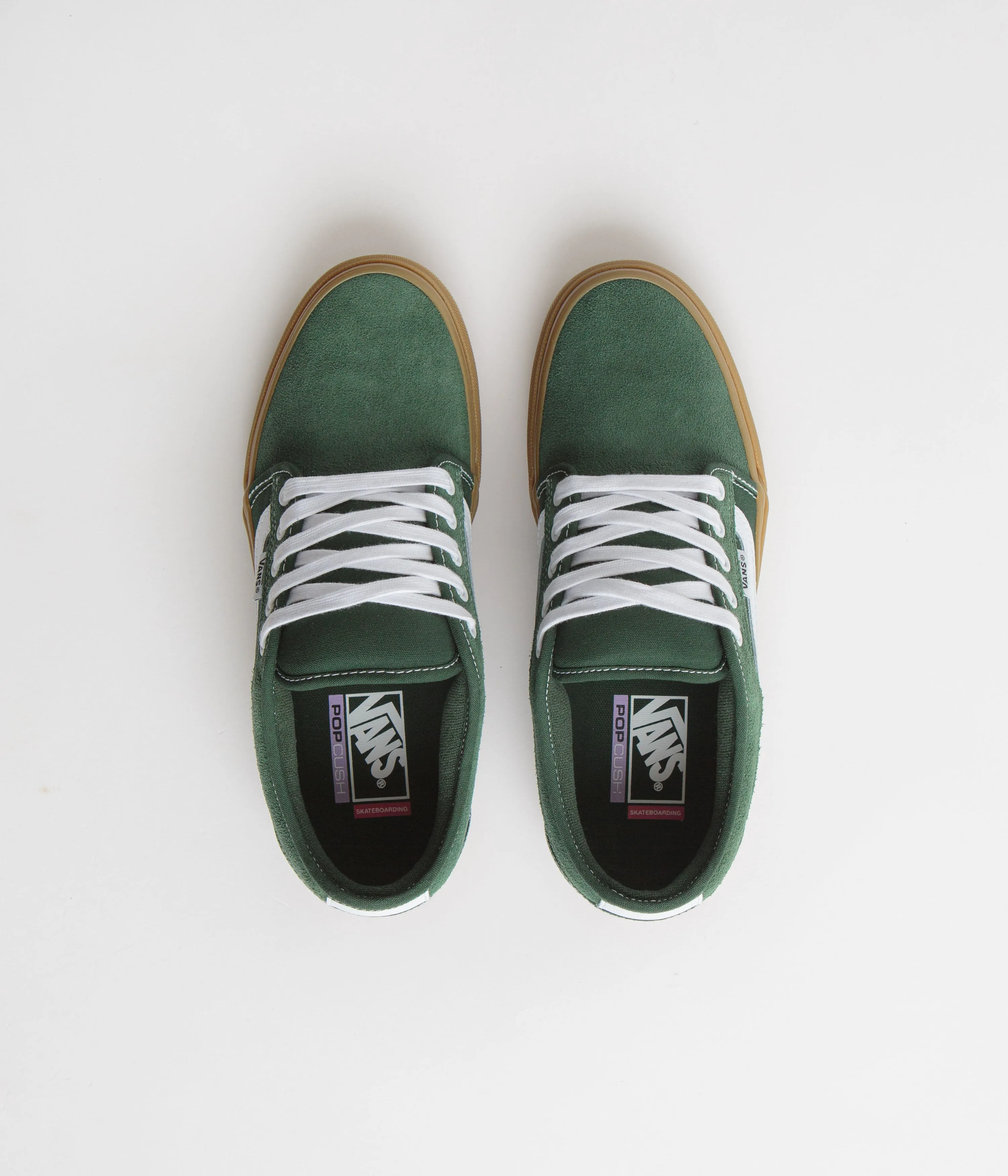 Vans Chukka Sidestripe Shoes - Dark Green / Gum