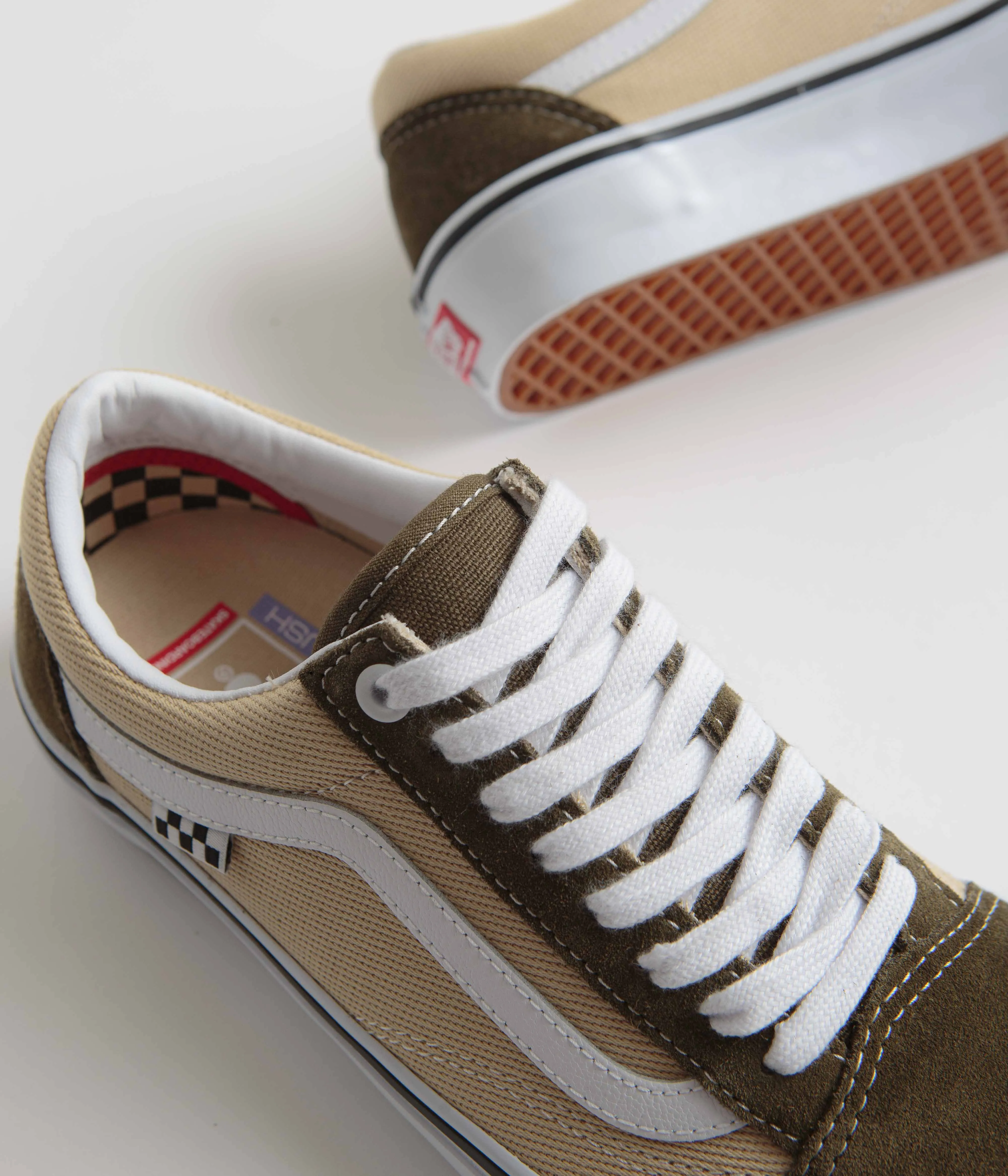 Vans Old Skool Shoes - Dark Olive / White