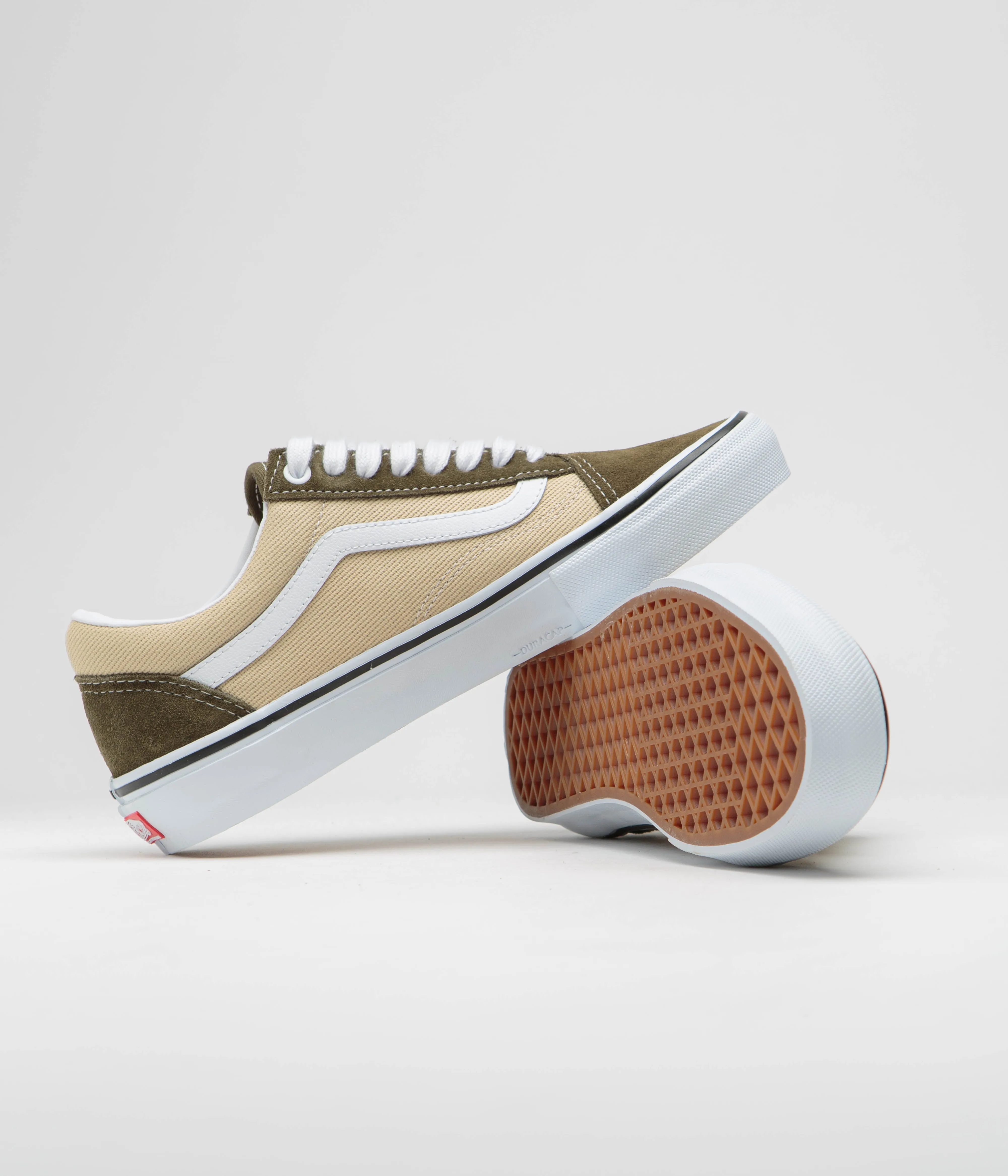 Vans Old Skool Shoes - Dark Olive / White