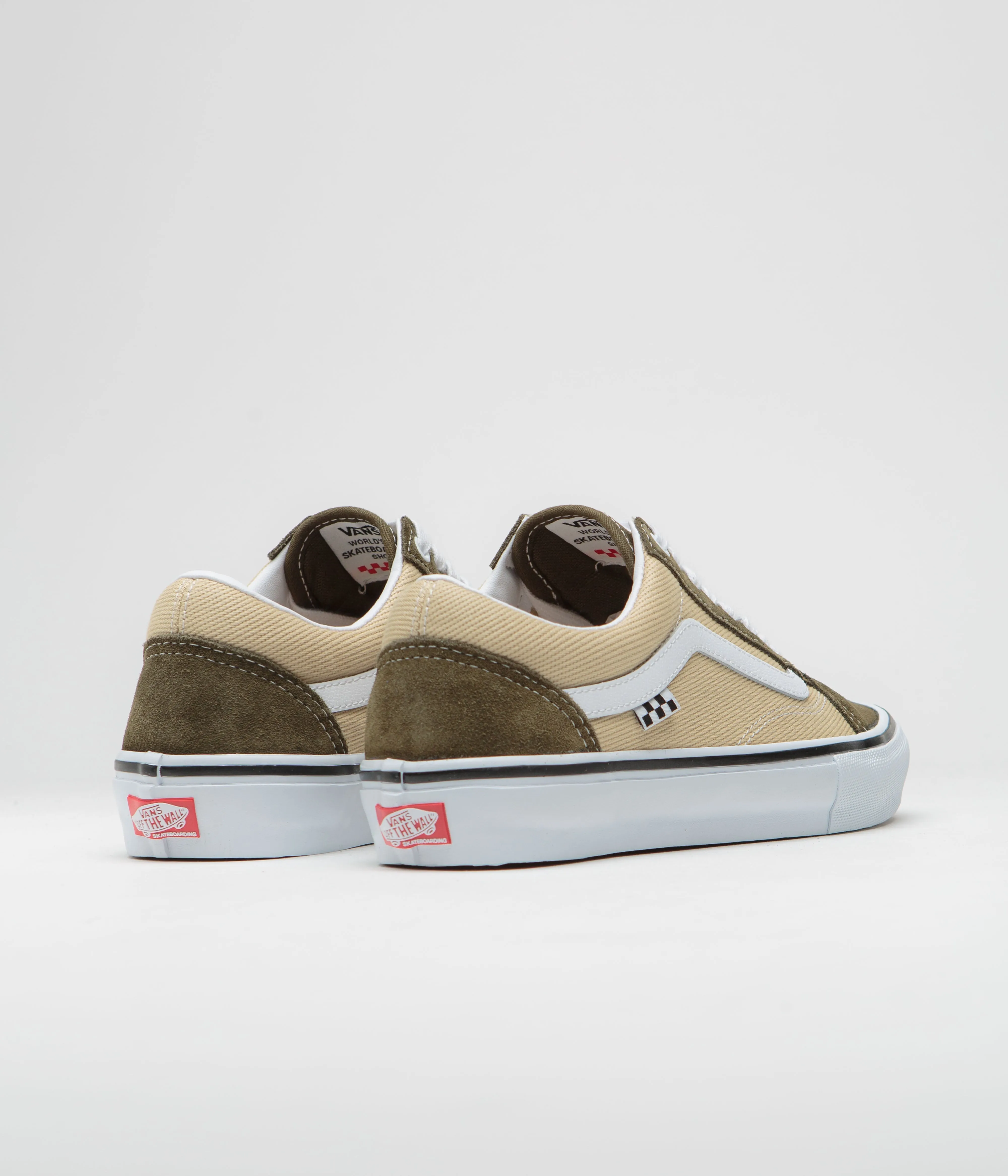 Vans Old Skool Shoes - Dark Olive / White