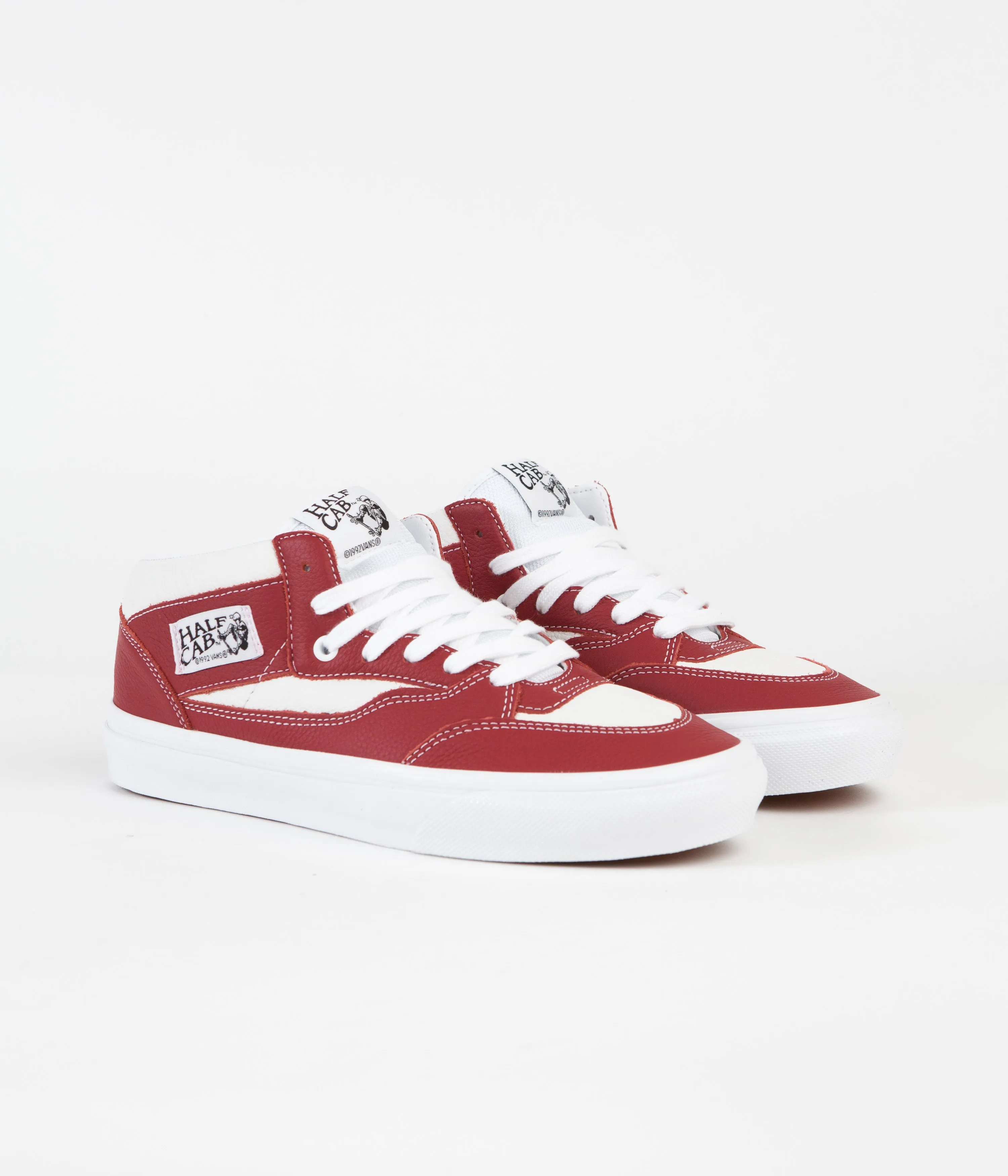 Vans Skate Half Cab '92 Shoes - (Sport Leather) Chili Pepper / White