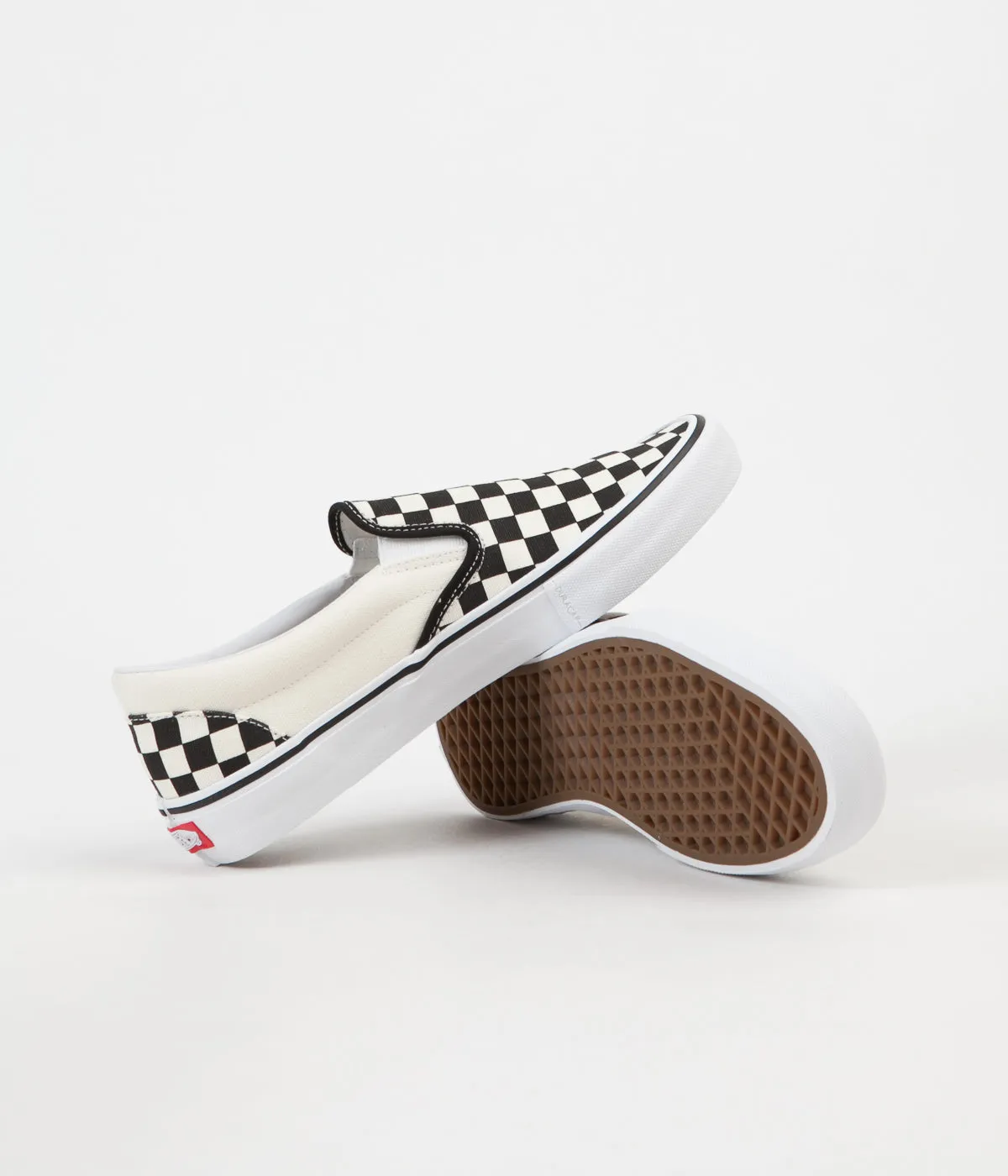 Vans Slip On Pro Checkerboard Shoes - Black / White