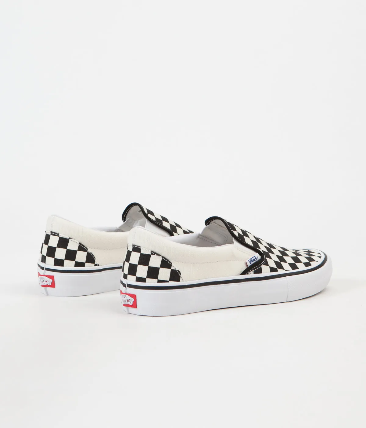 Vans Slip On Pro Checkerboard Shoes - Black / White