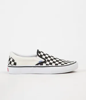 Vans Slip On Pro Checkerboard Shoes - Black / White