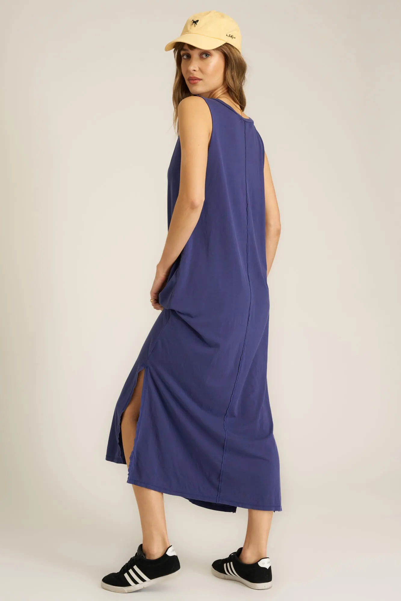 Ventura Notch Neck Dress - Rich Indigo