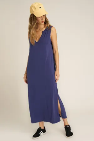 Ventura Notch Neck Dress - Rich Indigo