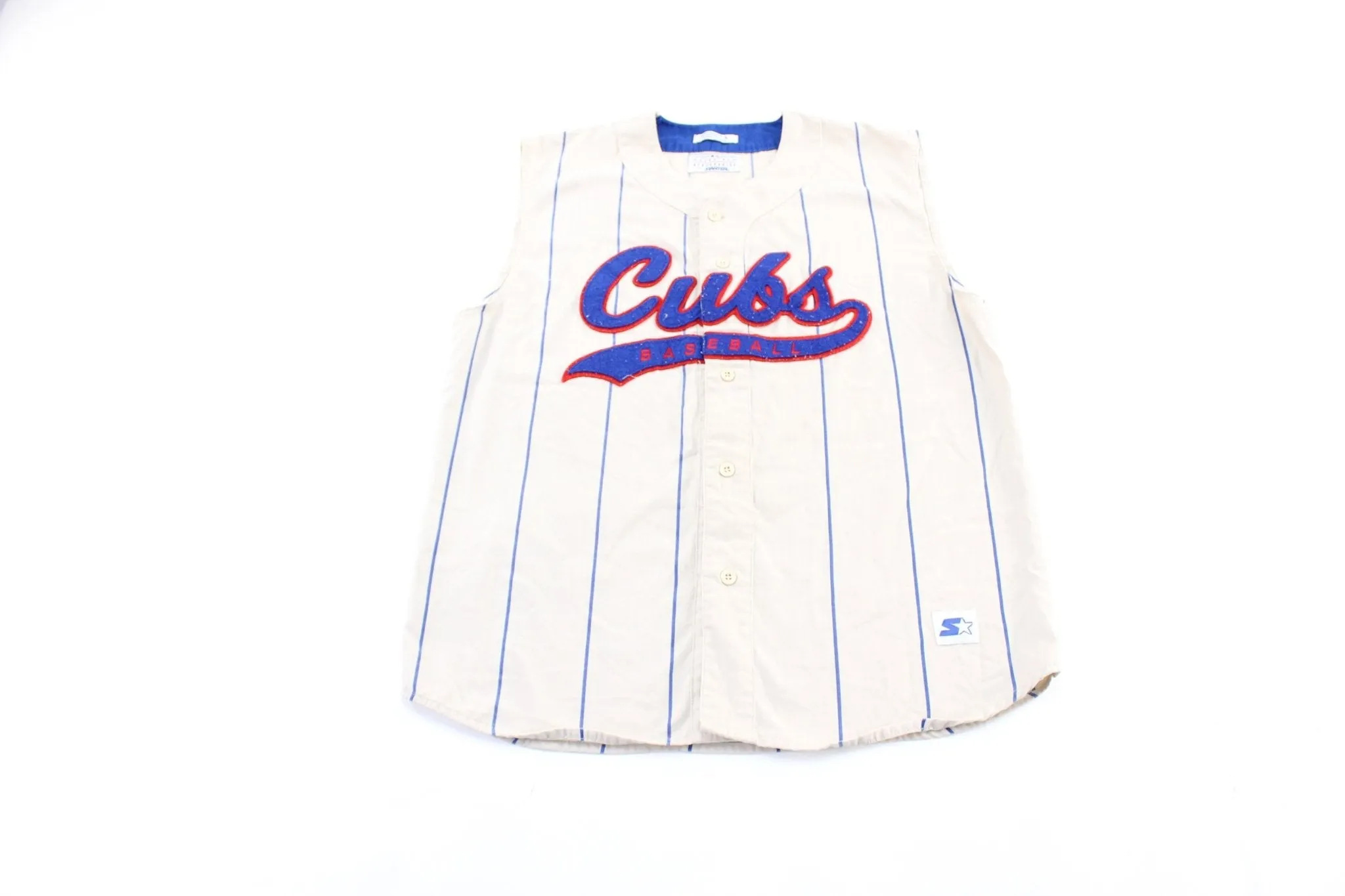 Vintage Chicago Cubs Embroidered Starter Tank Top Jersey