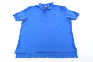 Vintage Nike Embroidered Logo Blue Button Up Polo