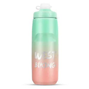 WEST BIKING 750ML Bicycle Water Bottle Portable Outdoor Cycling Water Cup, Color: Green Pink Gradient