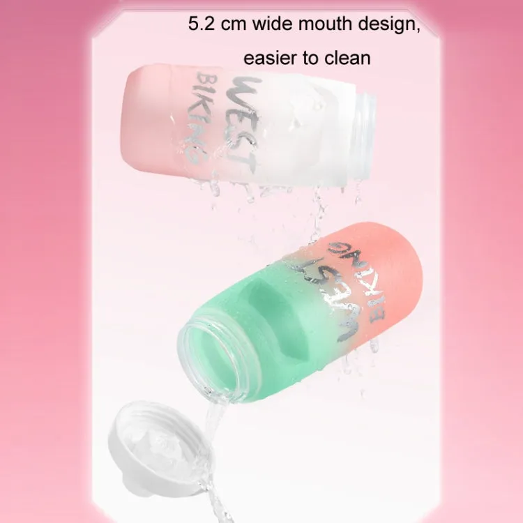 WEST BIKING 750ML Bicycle Water Bottle Portable Outdoor Cycling Water Cup, Color: Green Pink Gradient