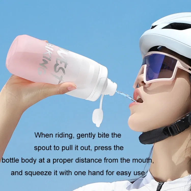 WEST BIKING 750ML Bicycle Water Bottle Portable Outdoor Cycling Water Cup, Color: Green Pink Gradient