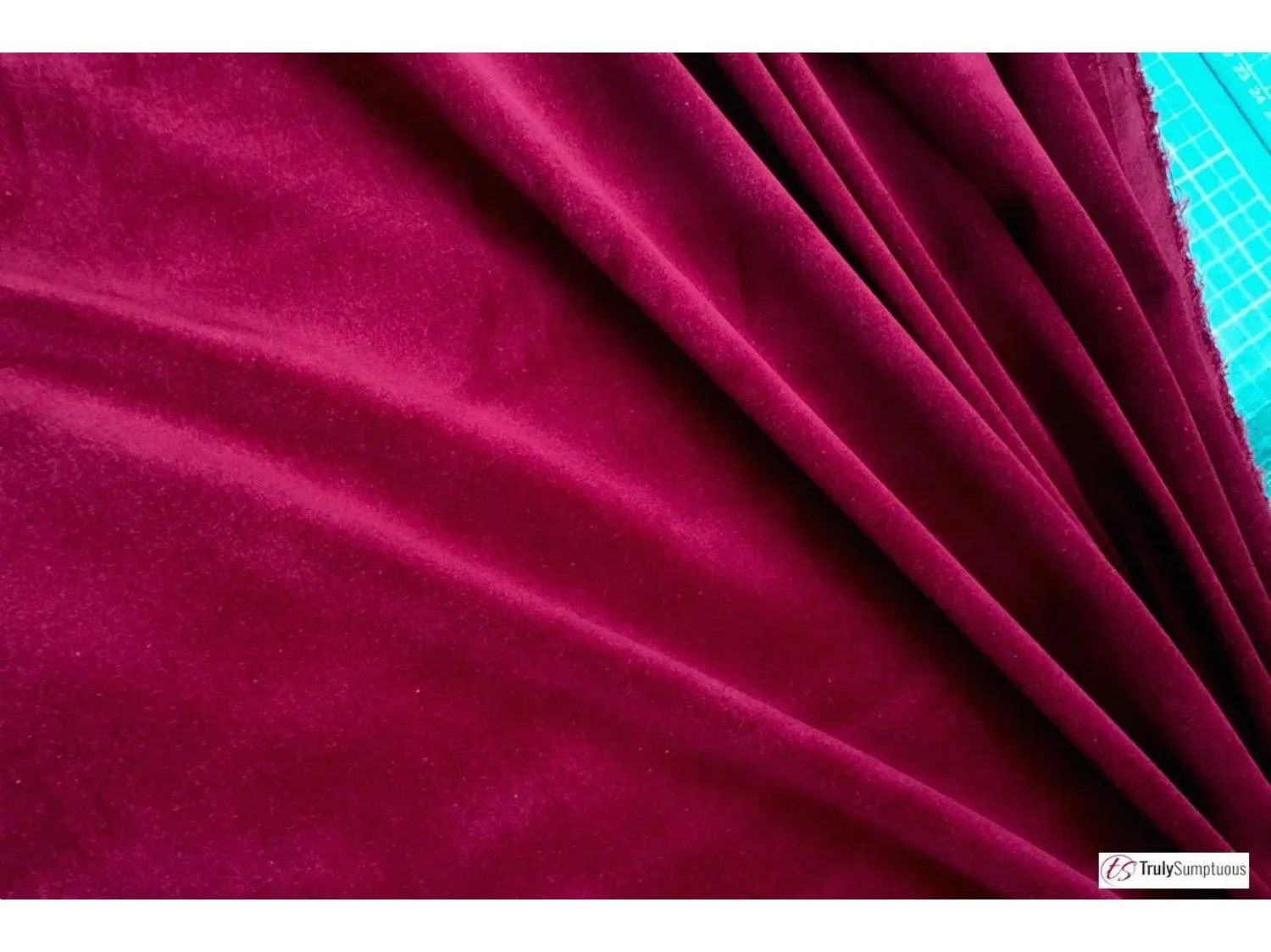 WINE RED - Cotton Dressmaking Velvet / Velveteen Material Fabric  - Lightweight by Truly Sumptuous for Crafting, Cushion Covers, Costume, Lampshades & More