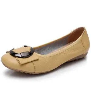 Women Leather Flat Loafers Shoes