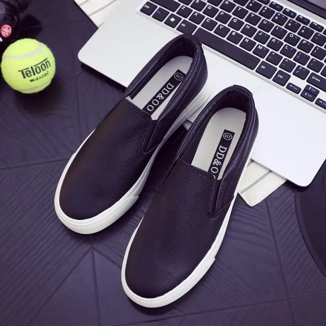 Women Sneakers Leather Shoes Spring Trend Casual Flats Sneakers Female New Fashion Comfort Slip-on Platform Vulcanized Shoes