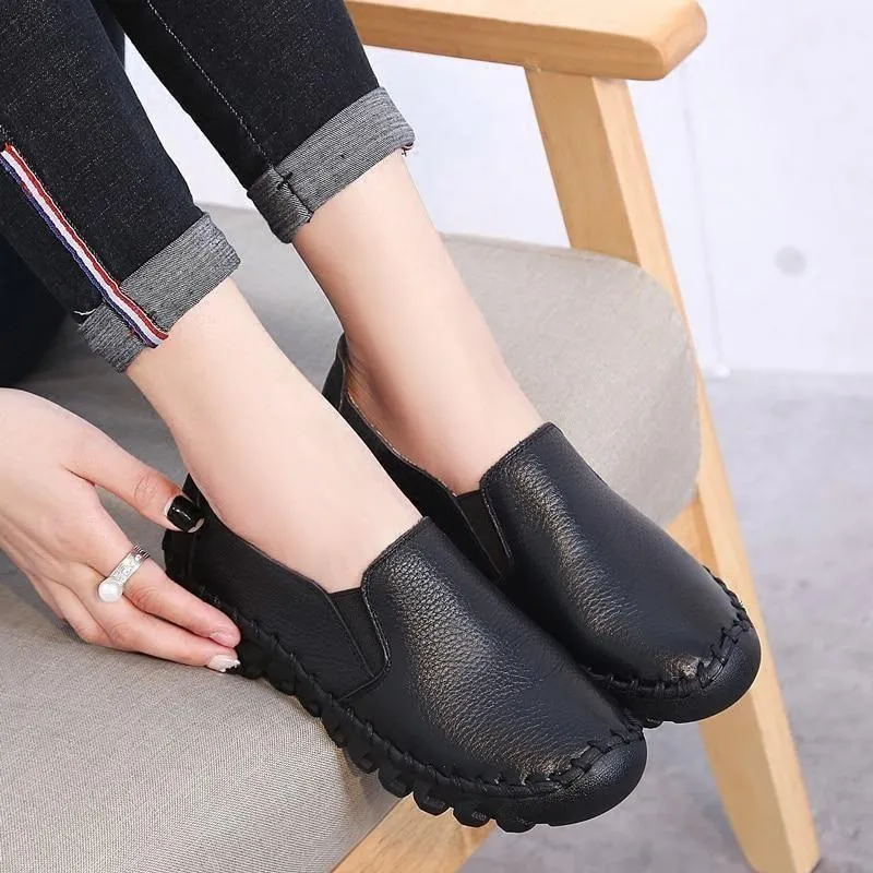 Women's Casual Shoes Handmade Leather Flats Loafers #823