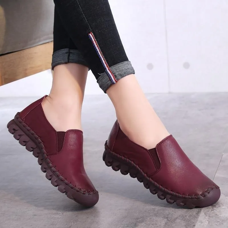 Women's Casual Shoes Handmade Leather Flats Loafers #823