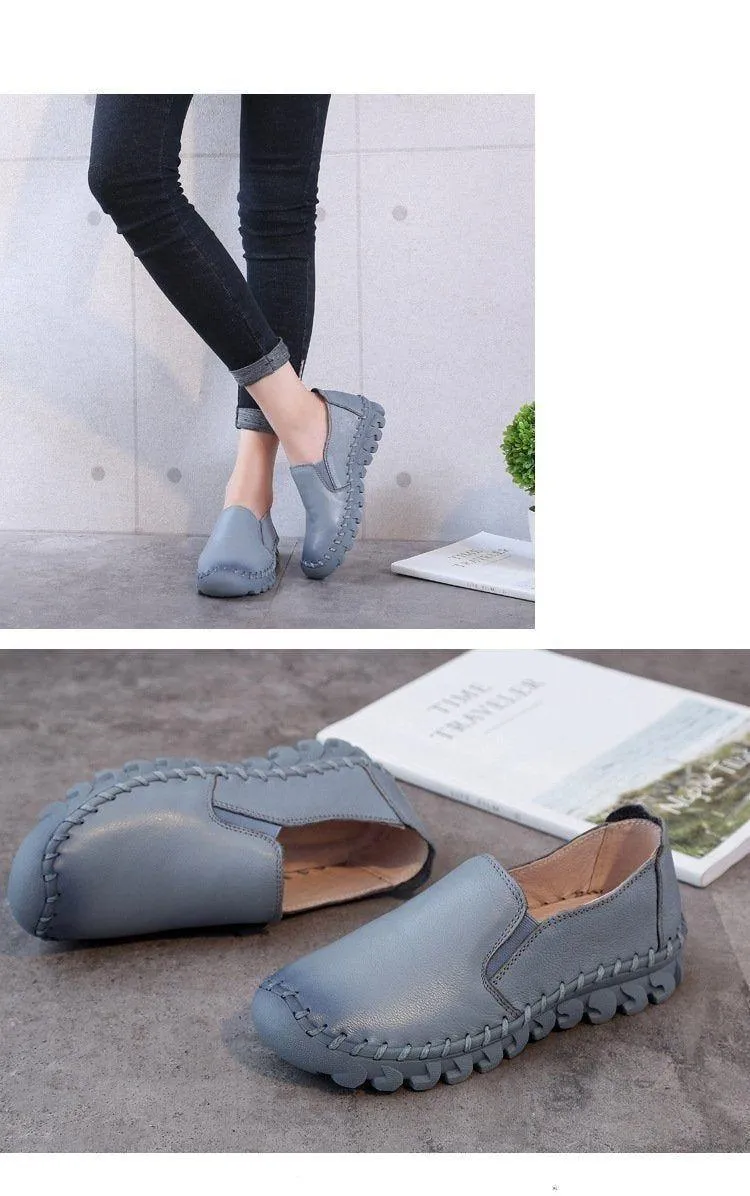 Women's Casual Shoes Handmade Leather Flats Loafers #823