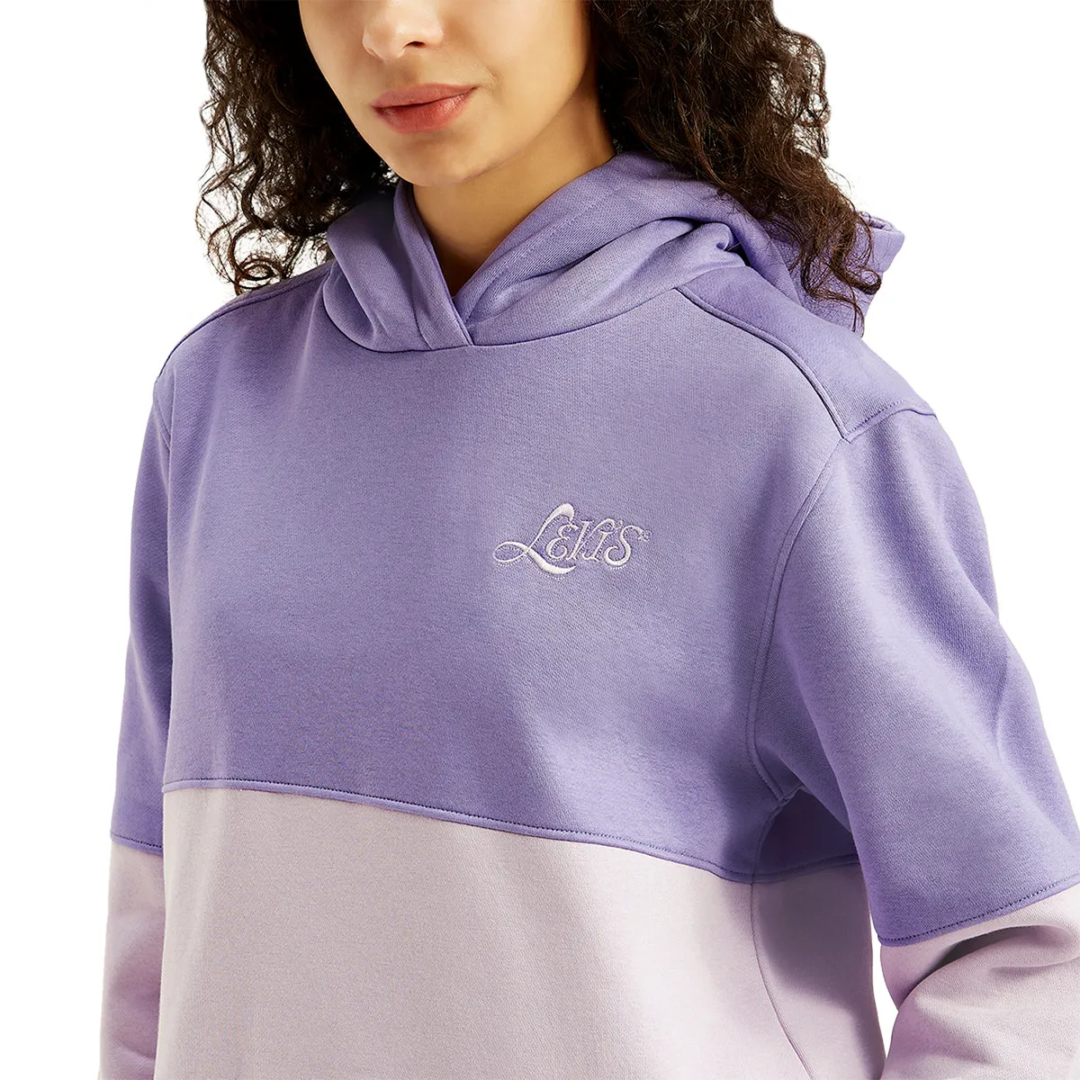 Women's Colorblock Lavender Hooded Sweatshirt