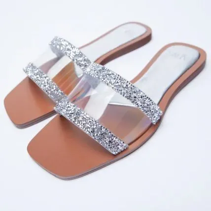 ZARA  DIAMOND FLAT (BROWN)